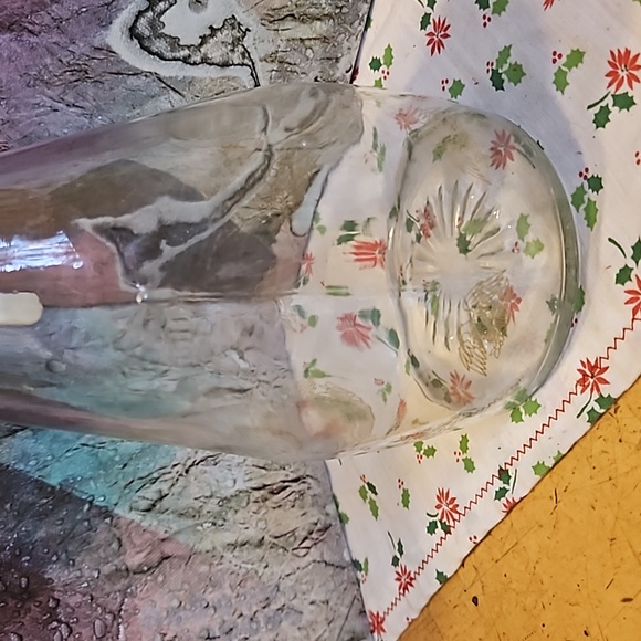 Vintage 1970 Log Cabin Glass Syrup Dispenser Pitcher Gold Eagle Design - Picture 5 of 5